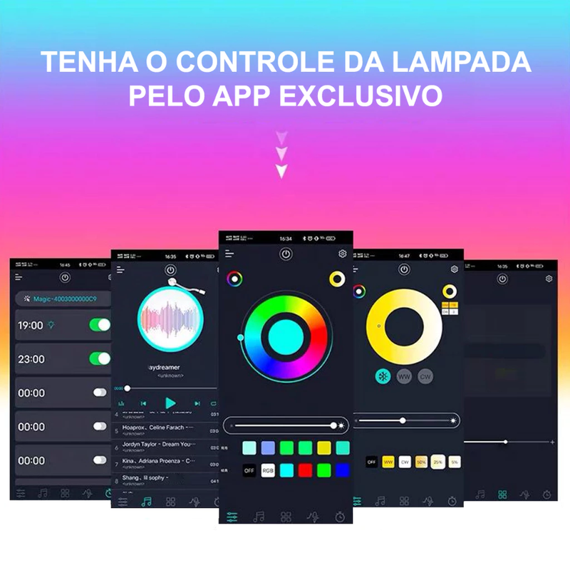 1 Lâmpada LED Smart RGB 10W Bluetooth Bivolt E27 – Compatível com App Tuya e Smart Life