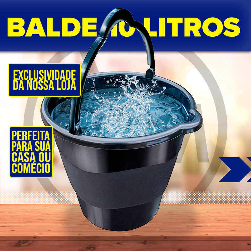 Kit 2 Baldes 10L com Alça e Bico Duplo – Balde Multiuso Grande e Resistente