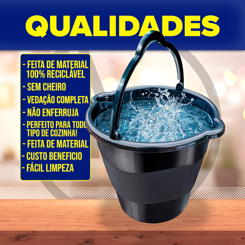 Kit 2 Baldes 10L com Alça e Bico Duplo – Balde Multiuso Grande e Resistente