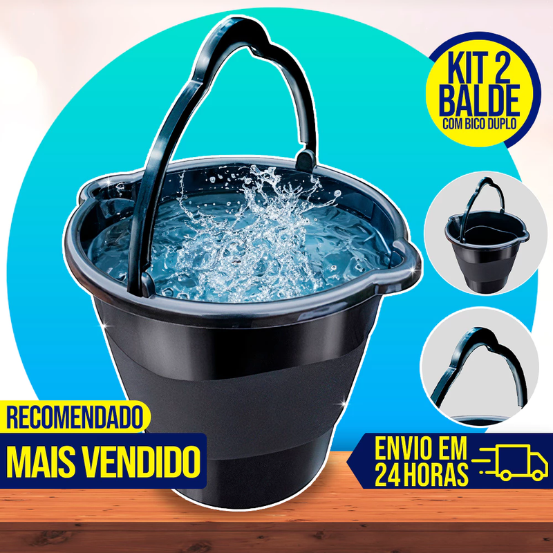 Kit 2 Baldes 10L com Alça e Bico Duplo – Balde Multiuso Grande e Resistente