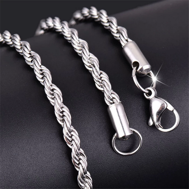 Corrente Masculina Fininha Aço Inox Prata Polida Brilhante – Não Escurece e Não Enferruja