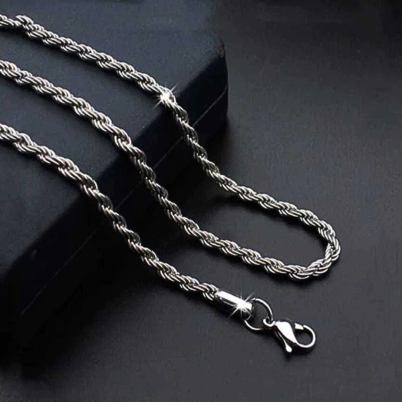 Corrente Masculina Fininha Aço Inox Prata Polida Brilhante – Não Escurece e Não Enferruja