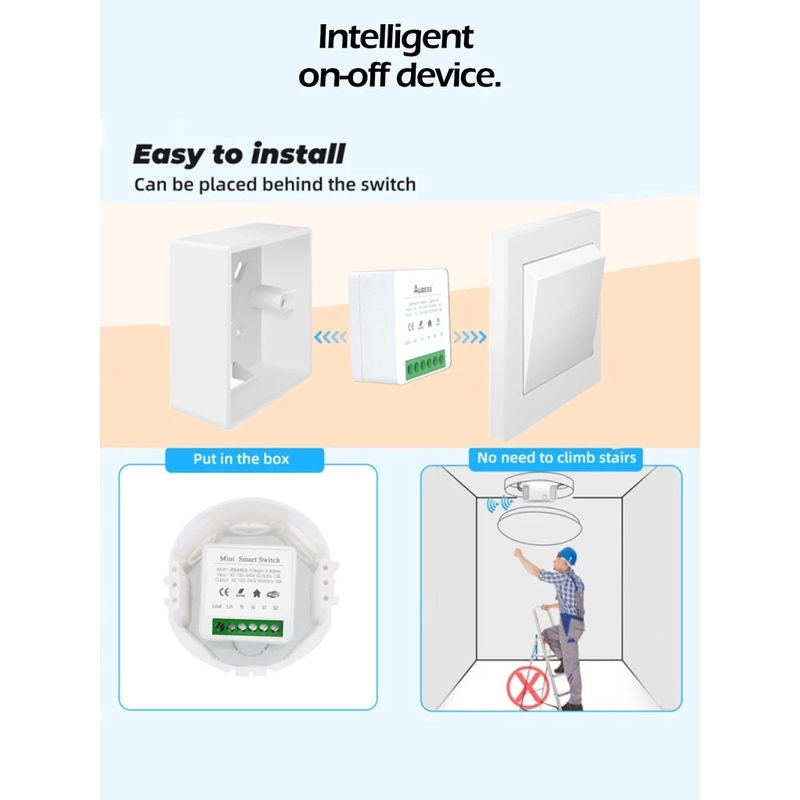 1 Módulo Interruptor Inteligente Wi-Fi Tuya 1 Canal – Controle via App, Alexa e Google Home