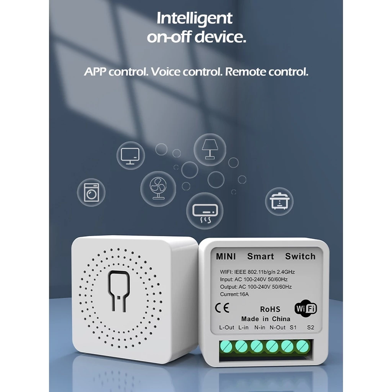 1 Módulo Interruptor Inteligente Wi-Fi Tuya 1 Canal – Controle via App, Alexa e Google Home